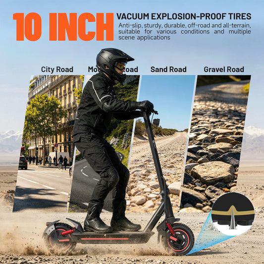 Electric Scooters Adults-1200W Dual Motor 30 MPH Fast Scooter 31 Miles+ Long Range Battery E Scooter for Adult 10'' Off Road Tires Foldable E-Scooters