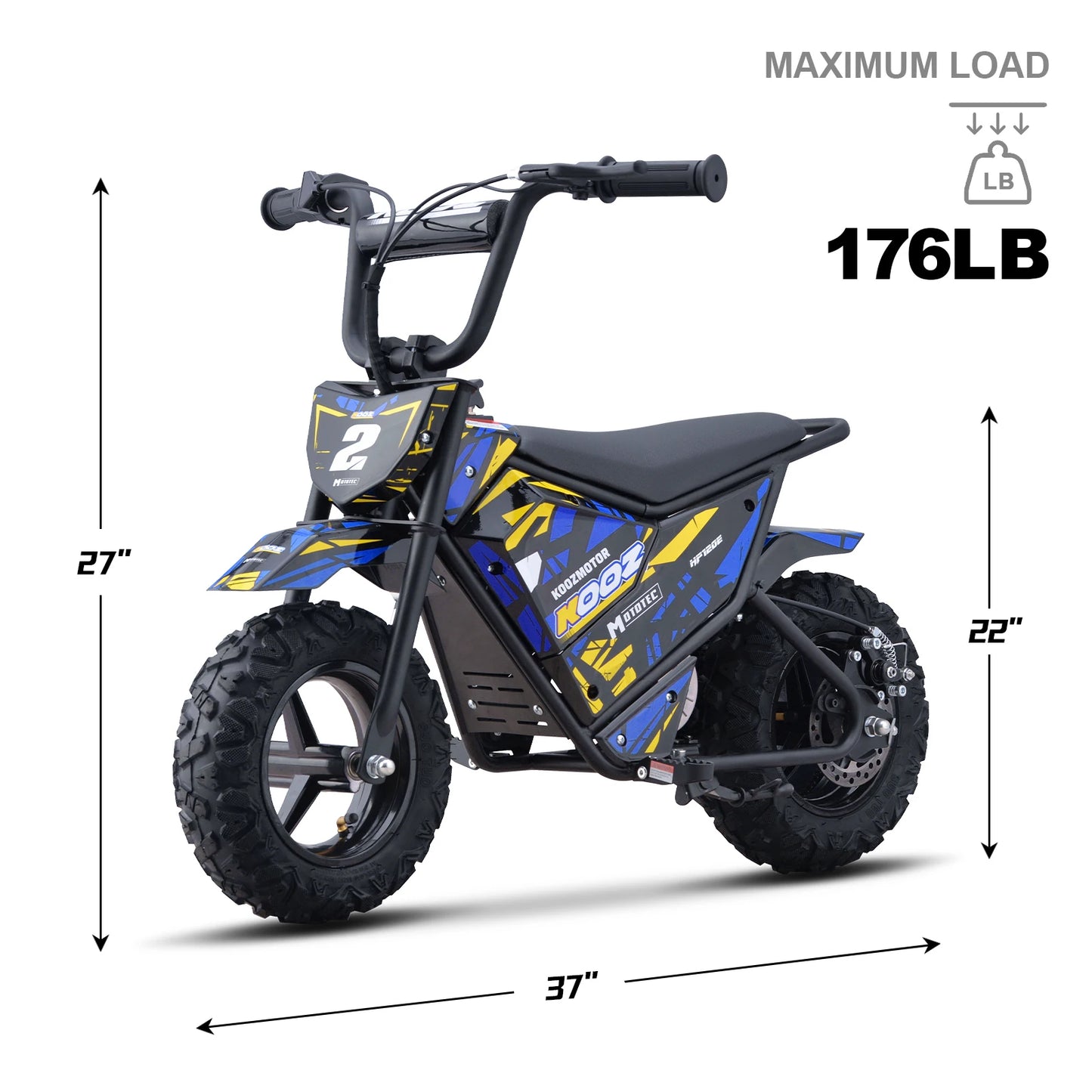 HP120E 24V 250W Electric Dirt Bike for Kids, 2 Speed Modes, Electric Motorcycle Up to 10 MPH & 7.5 Miles Long-Range.