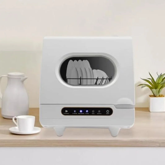 Portable Countertop Dishwasher Compact Dishwasher with 5 Washing Programs LeakProof Dry Dishwasher for Small Homes, Apartments