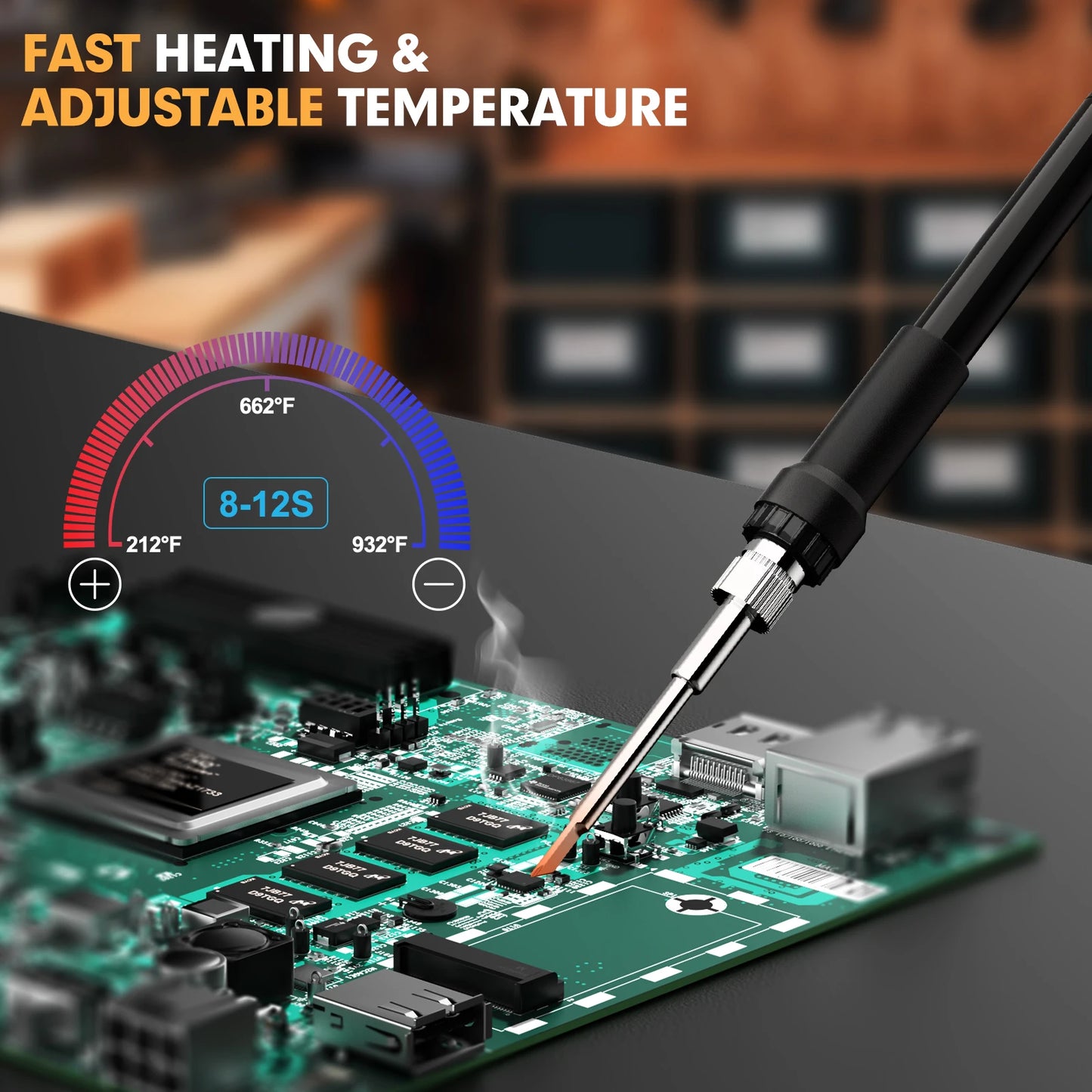 60W Electric Soldering Iron Adjustable Temperature Welding Machine LCD Digital Display Repair Tools For DEWALT 18V Battery