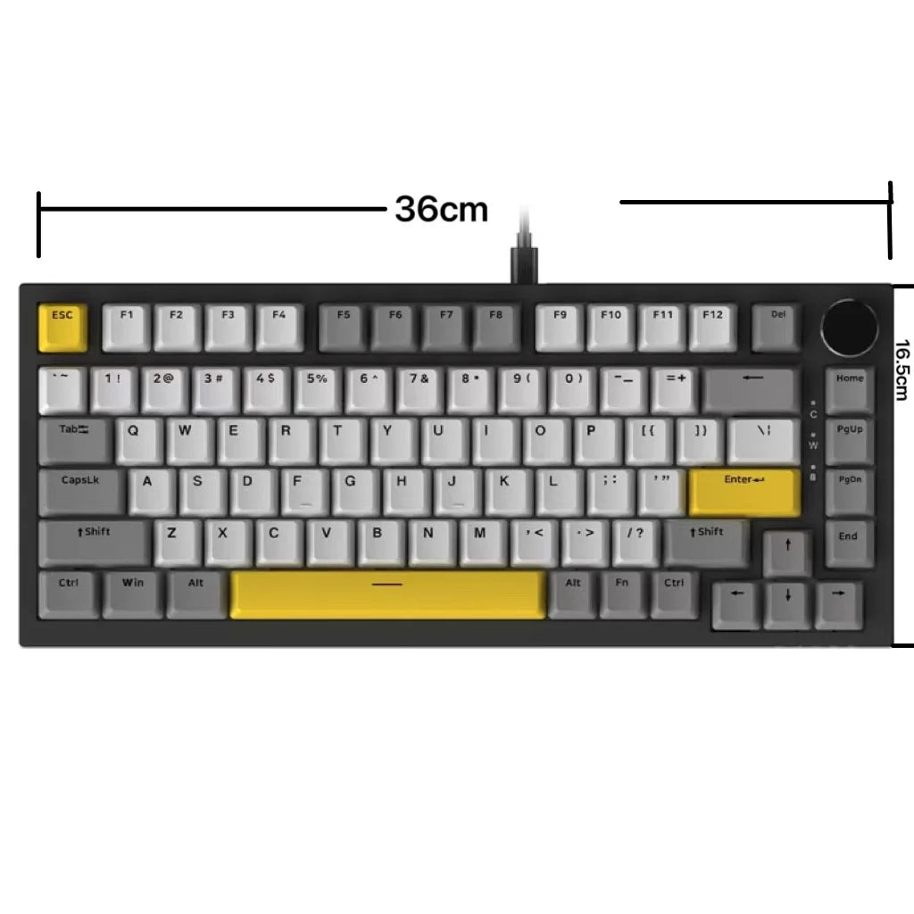 AK820 Wired Gaming Keyboard Red Switch 75% Layout Ergonomic Hot-swappable Detachable Cable