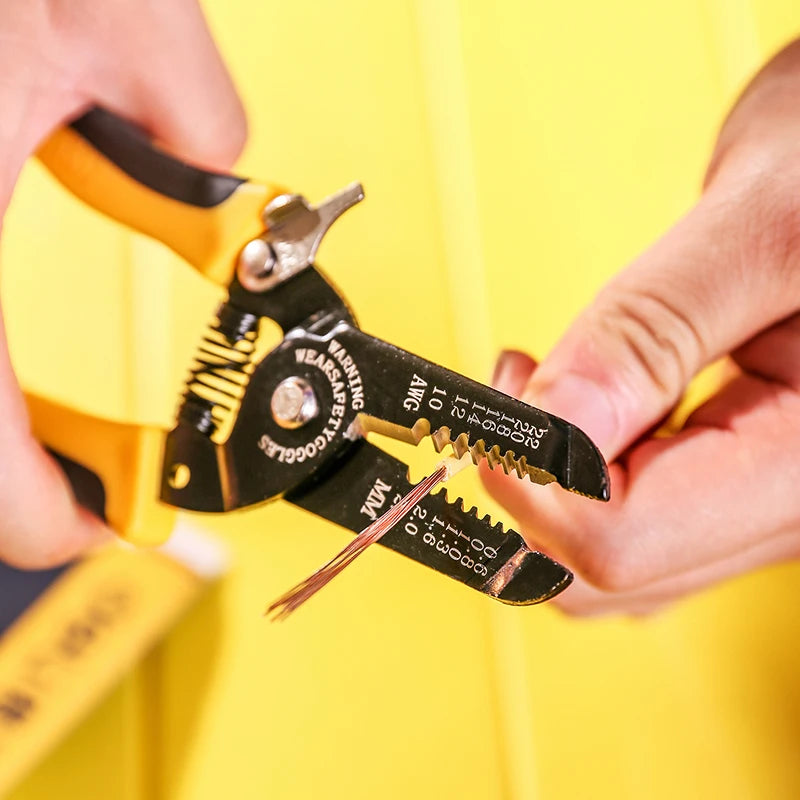 7in Wire Stripper for 0.6-2.6mm Harnesses, Precision Cutting Tool with Comfortable Grip, Ideal for Electrical