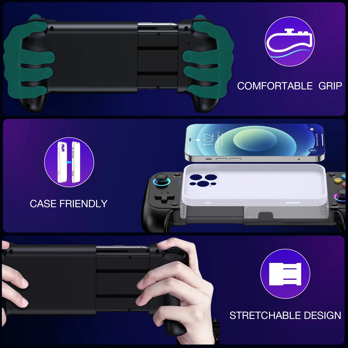 MC100 Gamepad Telescopic for Apple IOS Android PUBG COD Stretch Wireless Bluetooth Phone Game Controller Joystick