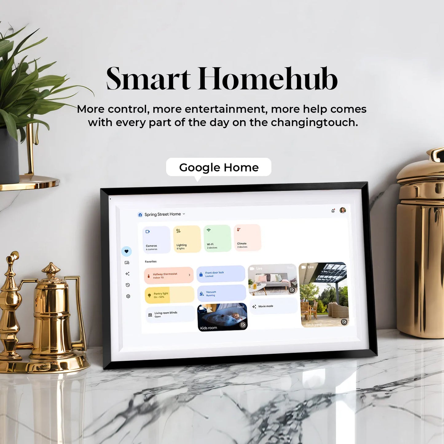 15.6 Inch Smart Display Canvas touchscreen Google Calendar & Home Hub & Assistant Smart TV