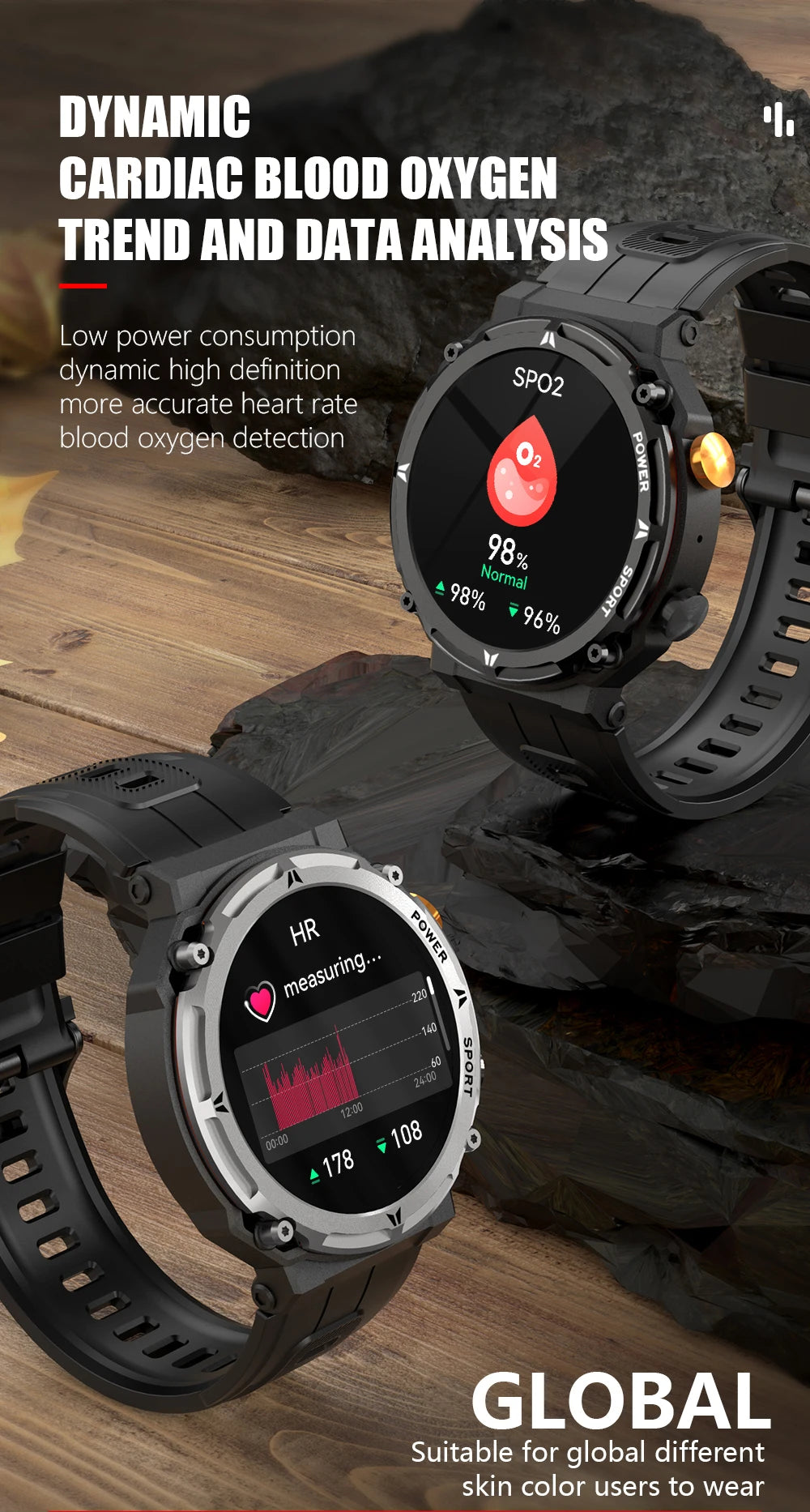 Smart Watch 1.39" Fitness Trackers With Sleep Monitor,1ATM Deep Waterproof,Long battery life,for iPhone and Android