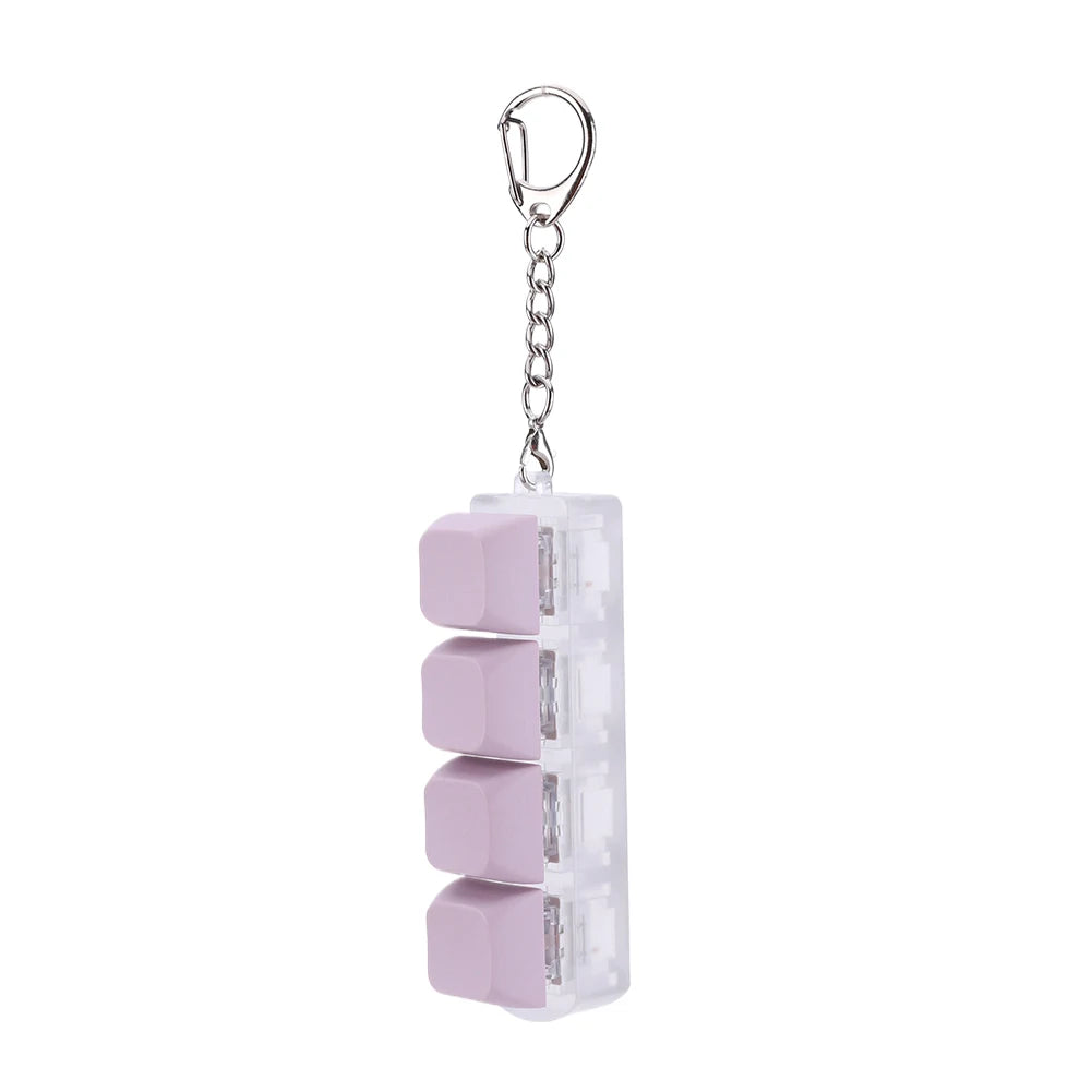 4 Keys Mechanical Keyboard Axis Tester DIY Keycaps Stress Relief Toy Finger Calming Fidget Keyborad Button Office Toy Keychain