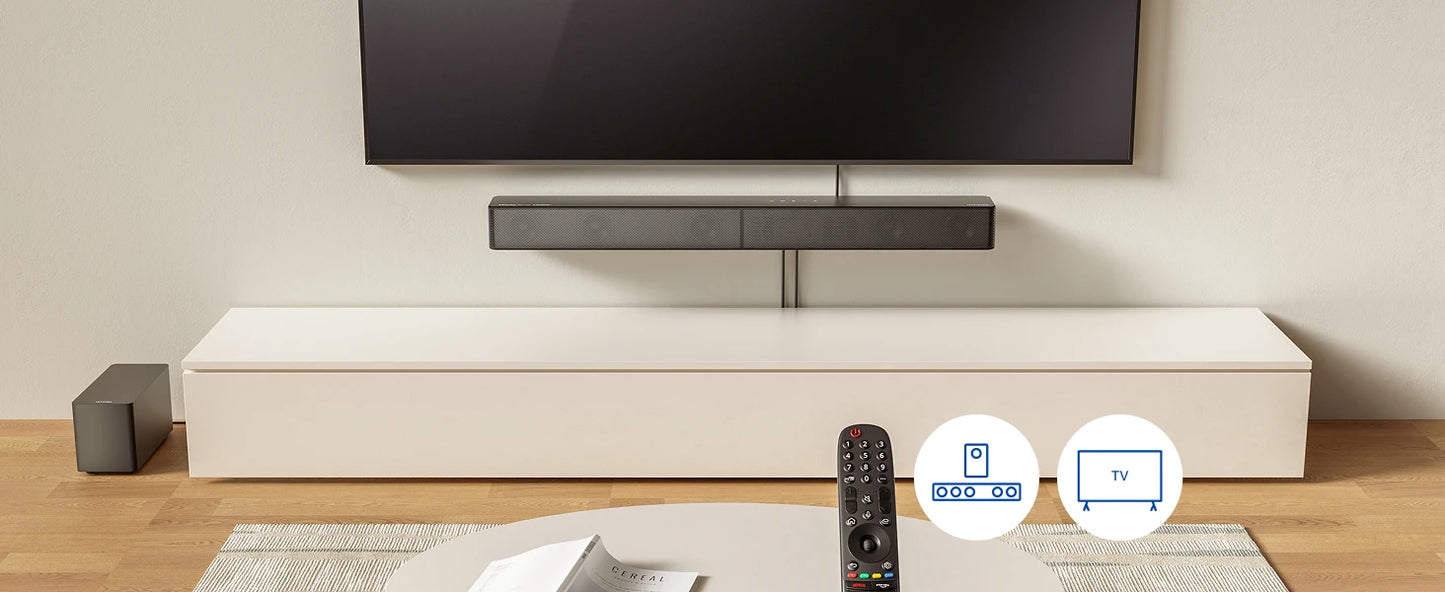 5.1CH Sound Bar with Subwoofer, Dolby Atmos, VoiceMX, BassMX, APP, 340W Soundbar for Smart TV, Home Theater Sound System