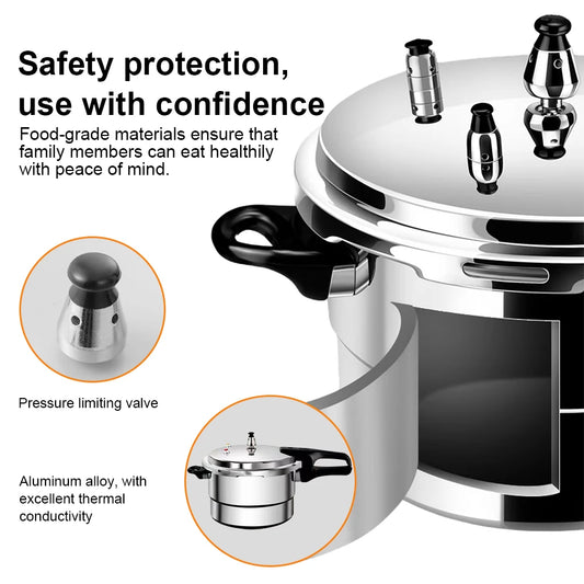 Aluminum Alloy Pressure Cooker W/ Steaming Plate 70kPa Fast Small Pressure Cooker Kitchen Cooking Pot for Gas & Induction Stove