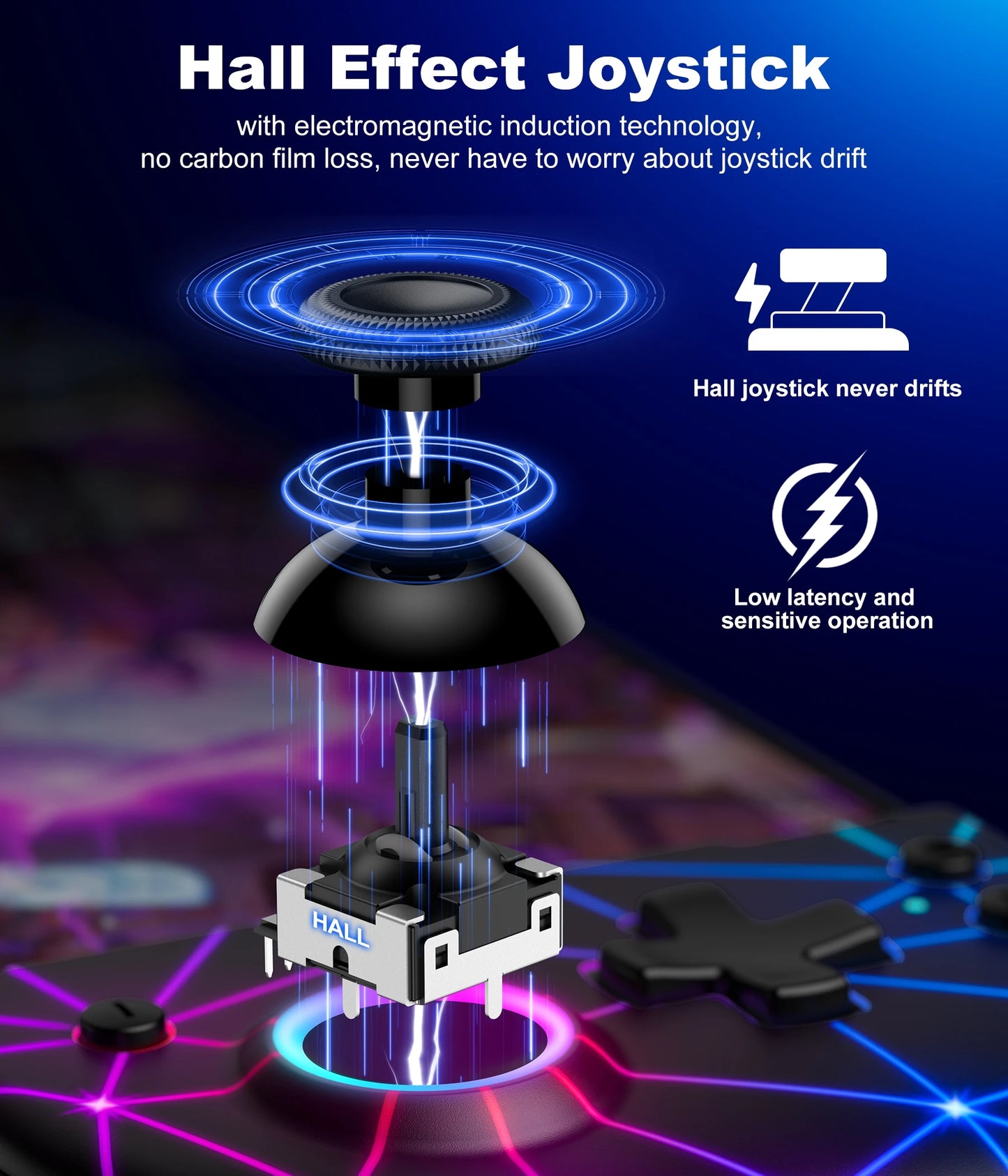 For Switch/OLED Controller Hall Effect Wireless Switch Controller One-Piece FOR Switch Joypad with 1000mAh Battery