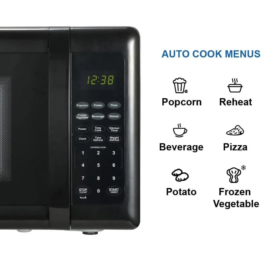 MW7302B Compact Countertop Microwave Oven with Touch Control, LED Display, 700W