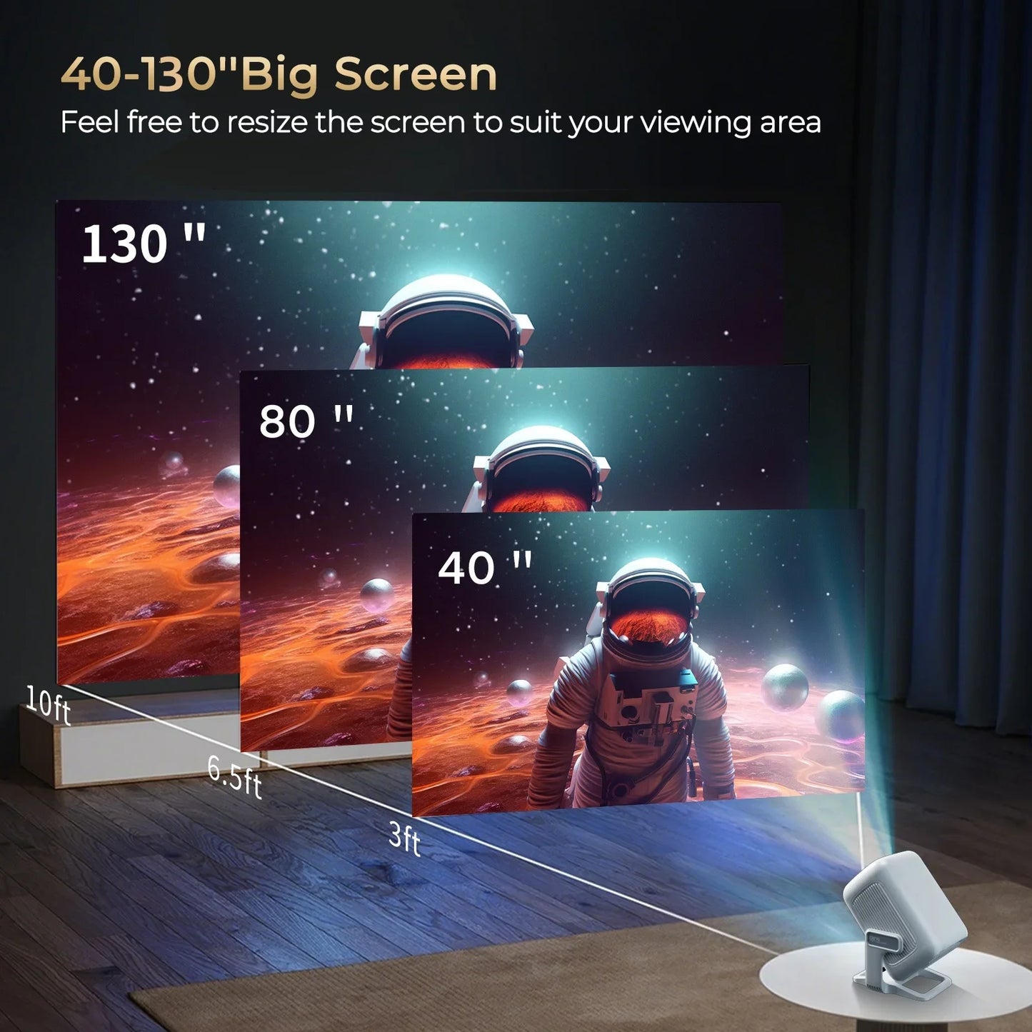 4K X3AQ Projector 500ANSI Native 1080P Auto Focus Android 11 BT5.4 WIFI6 Portable Home Theater