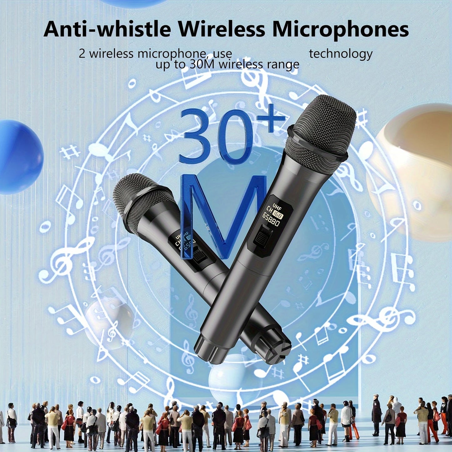 Karaoke Machine with 2 Microphones, Portable Bluetooth Speaker with RGB Light, Karaoke System for Karaoke Home Party