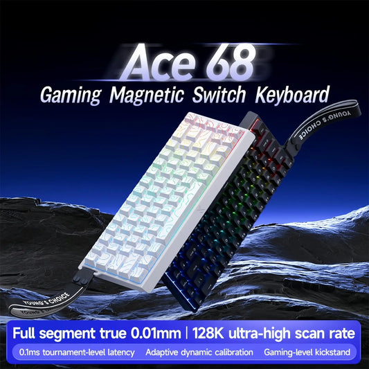 ACE 68 Wired Magnetic Switch Gaming Keyboard Hall Effect Rapid Trigger Programmable RGB 8K Hz DKS/MT/TGL/RS/SOCD Keyboard