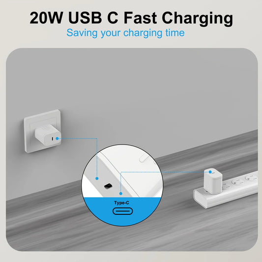 3-Pack, Multi-Pack, 20 Watt USB-C Wall Fast Charger for IPhone 17 16 15 Pro Max, Galaxy S23 S24 Ultra and More