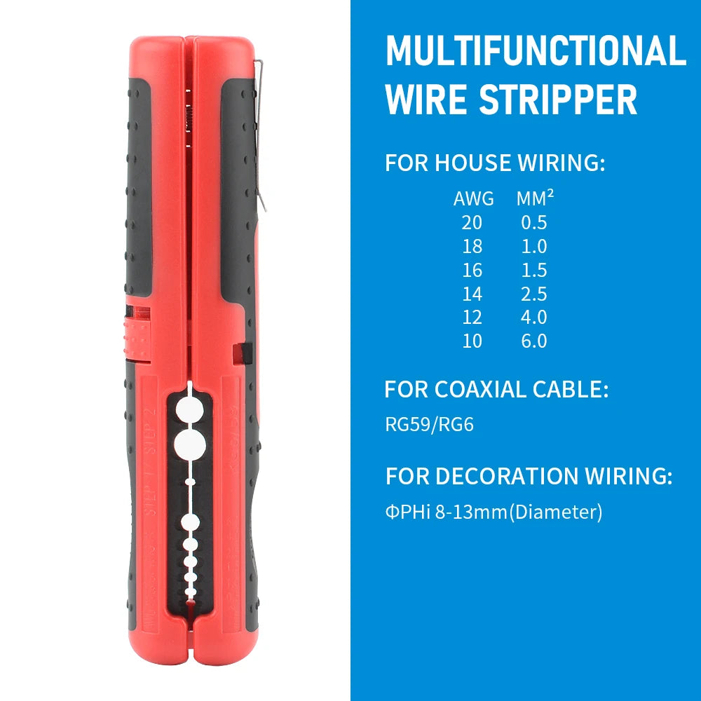 Multifunctional Cable Wire Stripper Cutter Pliers Hand Tool Hardware Tool Portable Anti-skid Handle Strip pen clip 2030