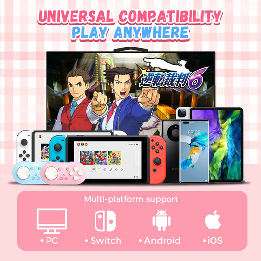 Pocket Game Controller Auto-Fire Function RGB Lighting Mini Controller Play Study Compatible with Switch/PC/Android/IOS