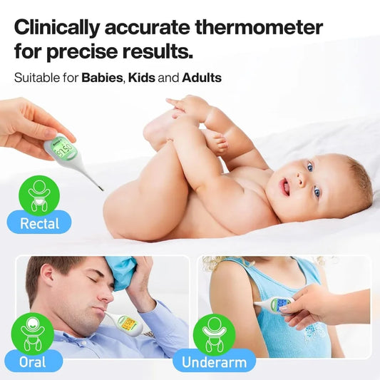 9 Seconds Basal Body Thermometer for Ovulation Tracking in Adults and Highly Accurate Rectal Thermometer with Fever Alarm