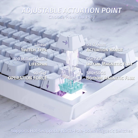 X68 HE Rapid Trigger Mechanical Gaming Keyboard 60% Wired with Adjustable Actuation, Hall Effect Magnetic Switch, 8KH