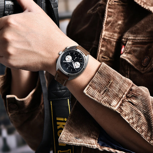 2026 Retro Luxury Men's Quartz Watches Sports Chronograph VK63 Watch For Men AR Sapphire Waterproof Leather Clock
