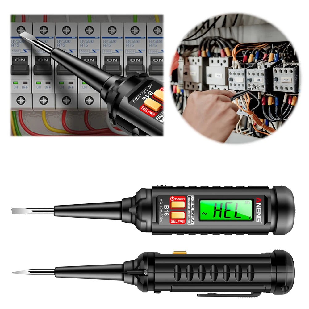 AC 12V-300V Non-Contact Voltage Detector Digital Electrical Pen Smart Induction Test Pen Voltage Test Pen Live Wire Test