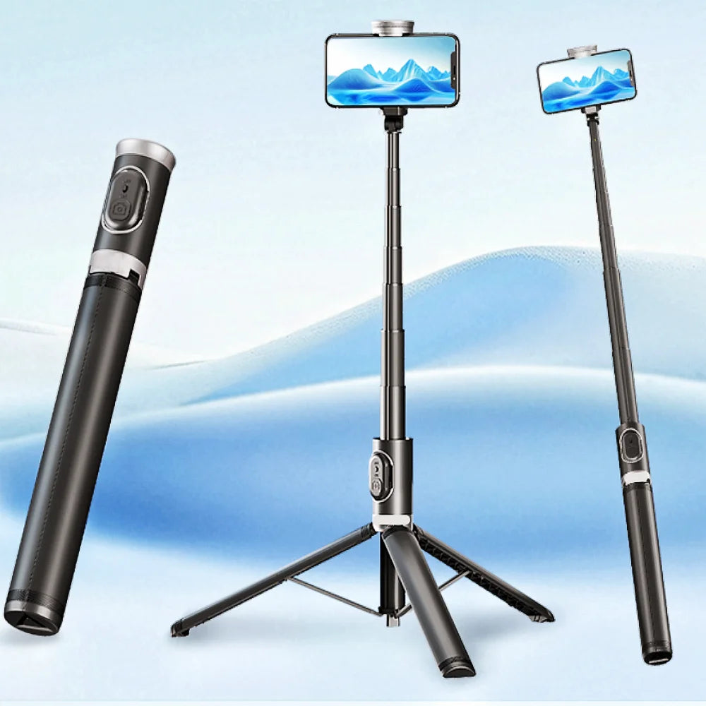 1.7m automatic pop-up expandable tripod selfie stick for mobile phone shooting wireless Bluetooth remote optional light