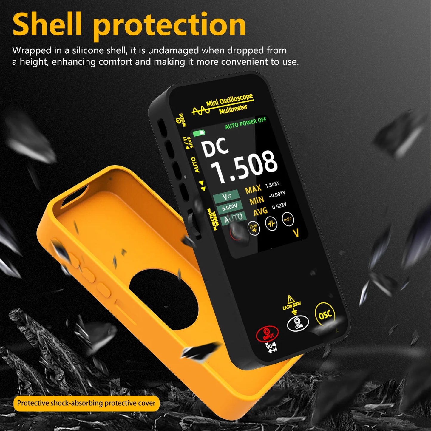2-in-1 Handheld Oscilloscope Multimeter Smart Voltmeter Current, Capacitance, Ohm, Diode Multifunction Tester