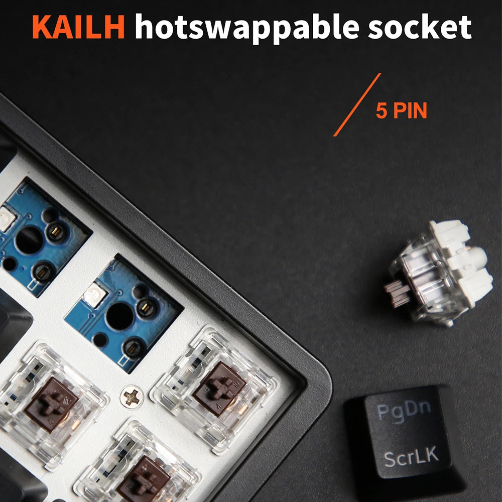 Royal Kludge RK837 Mechanical Keyboard 68 Keys 65% Compact 2.4G Wireless Bluetooth Gamer Keyboard RGB Backlight Hot Swappable