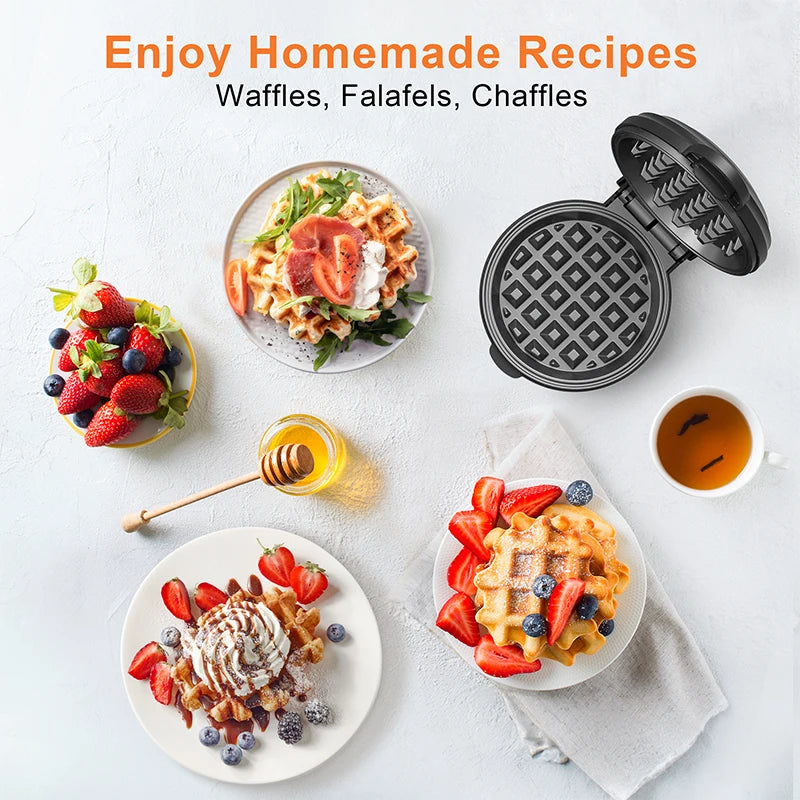 350W Mini Waffle Maker Electric Breakfast Maker Multi-Functional Sandwich Cake Maker Dessert Cooking Machine Toaster