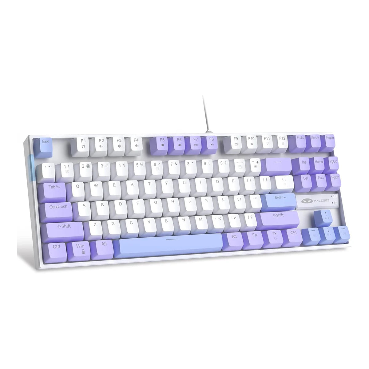 75% Mechanical Gaming Keyboard, Blue Switch, LED Blue Backlit, 87 Keys Compact TKL Wired Keyboards for Windows Laptop PC