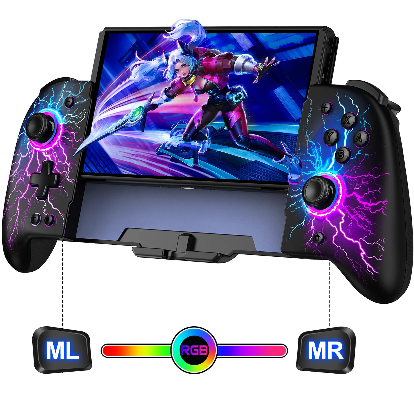 For Switch/OLED Controller Hall Effect Wireless Switch Controller One-Piece FOR Switch Joypad with 1000mAh Battery