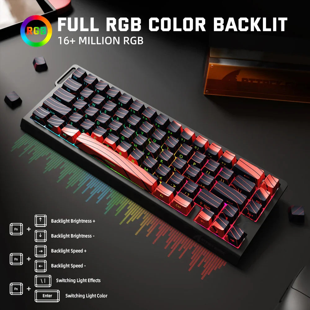 X68PRO HE Wireless Rapid Trigger Gaming Keyboard with Adjustable Actuation, Hot-Swap,RGB Backlit,BT/2.4GHz/Wired