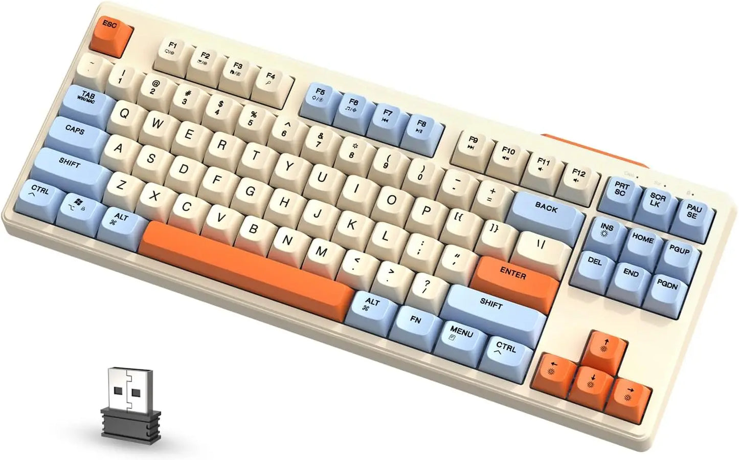 M87 80% Wireless TKL RGB Backlit BT5.0 & 2.4G & Wired PBT Material Mechanical Feeling Gaming Keyboard