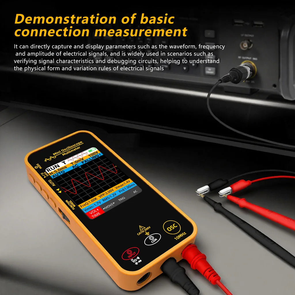 2-in-1 Handheld Oscilloscope Multimeter Smart Voltmeter Current, Capacitance, Ohm, Diode Multifunction Tester