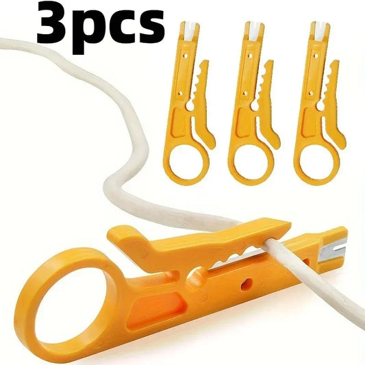 3pcs Mini Portable Wire Stripper Knife Crimping Tool Cable Stripper Knife Cable Tools