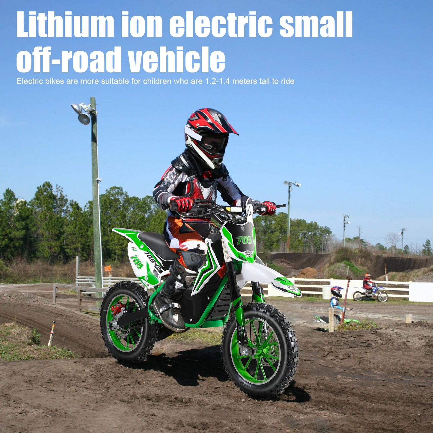 Off Road Mini Motorcycle, Rocket Electric Motocross Bike, Dirt Bike, Electric Pocket Motorbike with Mechanical Disc Brakes