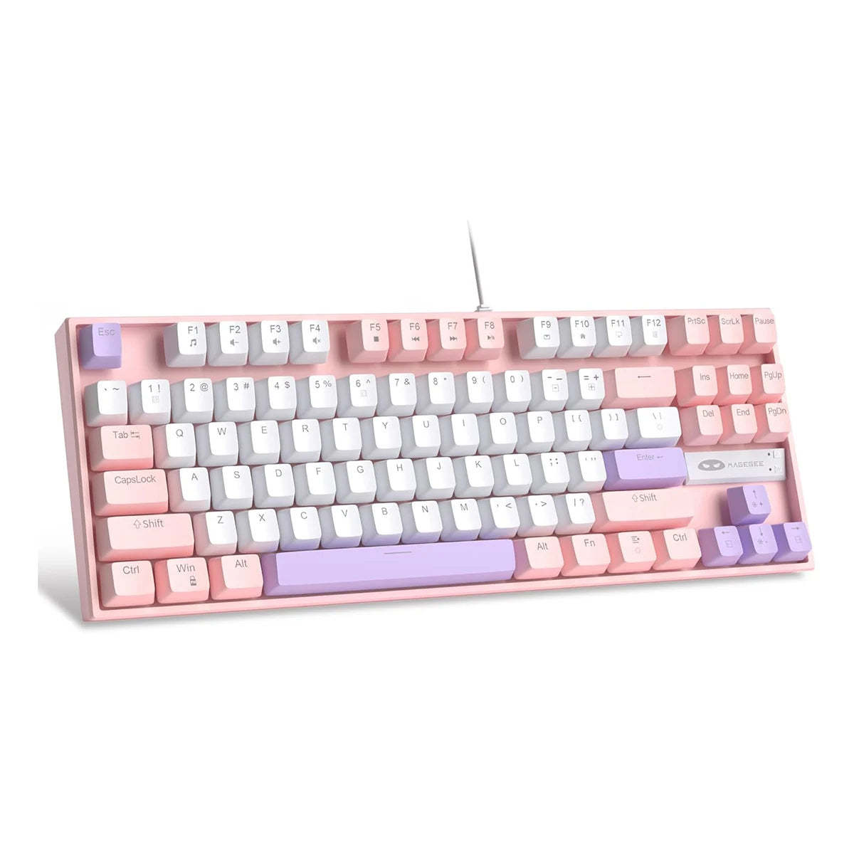 75% Mechanical Gaming Keyboard, Blue Switch, LED Blue Backlit, 87 Keys Compact TKL Wired Keyboards for Windows Laptop PC