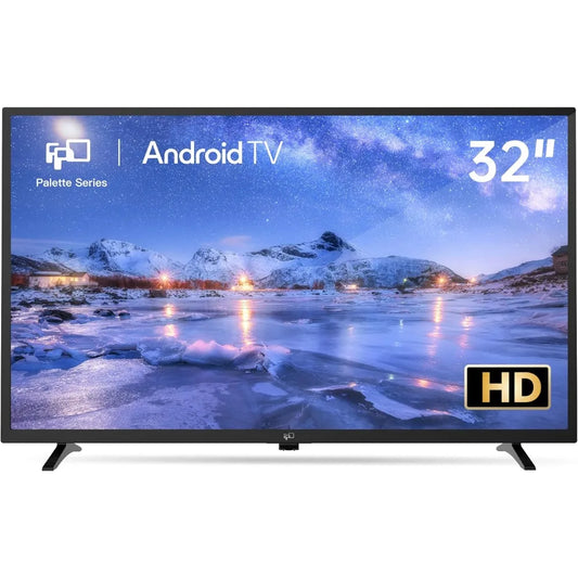 32 Inch Smart TV, HD Android TV with HDR 10, Google Play & Cast, Wi-Fi Television for Streaming Live