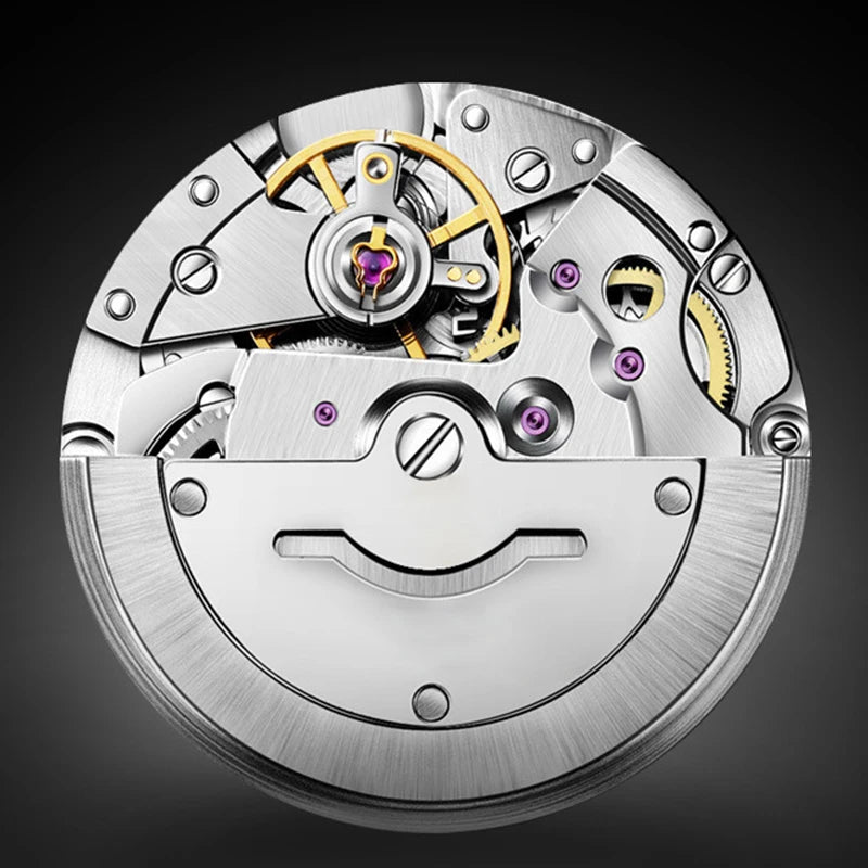 Classic Businessmen's Fully Automatic Stainless Steel Mechanical Movement Men's Night Light Versatile Watch